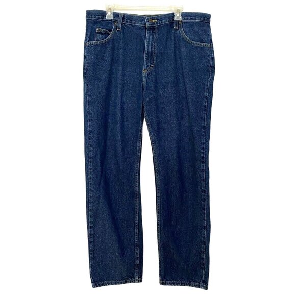 Wrangler Mens Straight Leg Jeans 38x32 Western Cowboy Rodeo Work Wear Classic - Picture 3 of 5